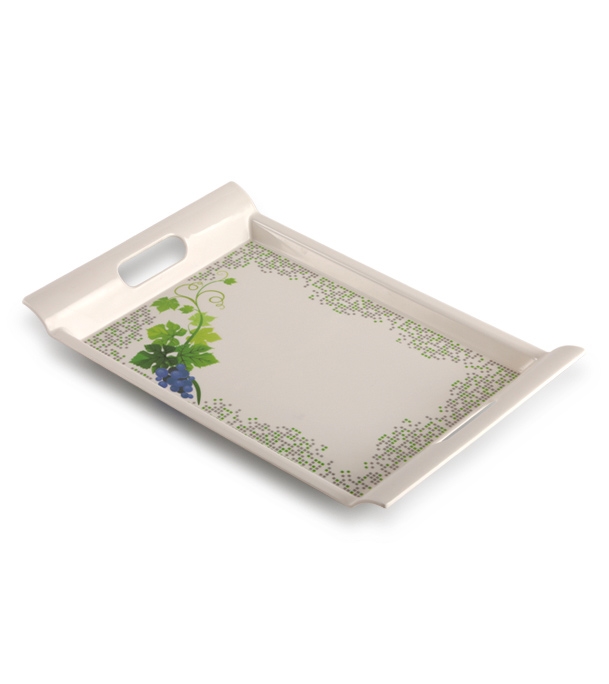 Italiano 12.6&quot; Rtg Handle Tray Snowdrop