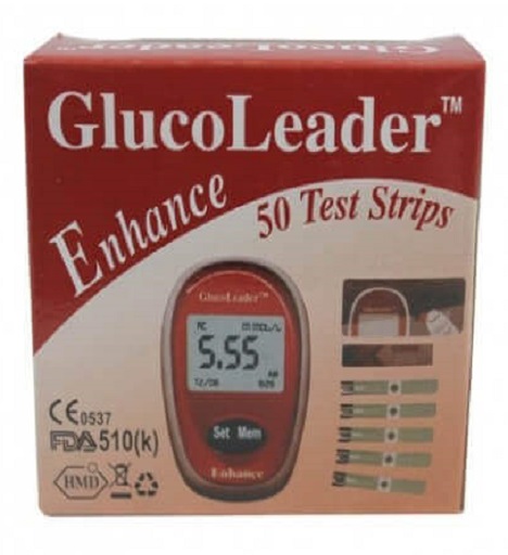 GlucoLeader Enhance Blood Glucose/Sugar Meter-(Red)