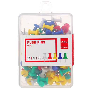 Board Pin or Push Pins 100 Pcs-1 Box – Multicolor
