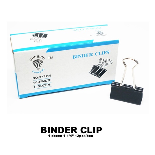 Diamond Binder Clips 41mm; 1.58'' (One Dozen)