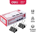 Deli Effortless Binder Clip 32 mm/ Dozen